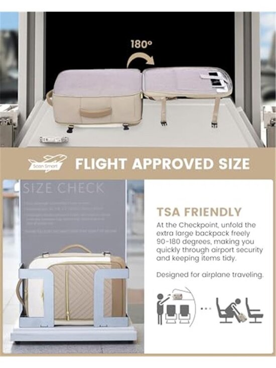 Travel Backpack Carry On Bag 40L Airline Approved Laptop Weekender Pack